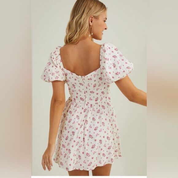 Altar'd State White and Pink Floral Mini Dress Size XXL - Picture 3 of 10